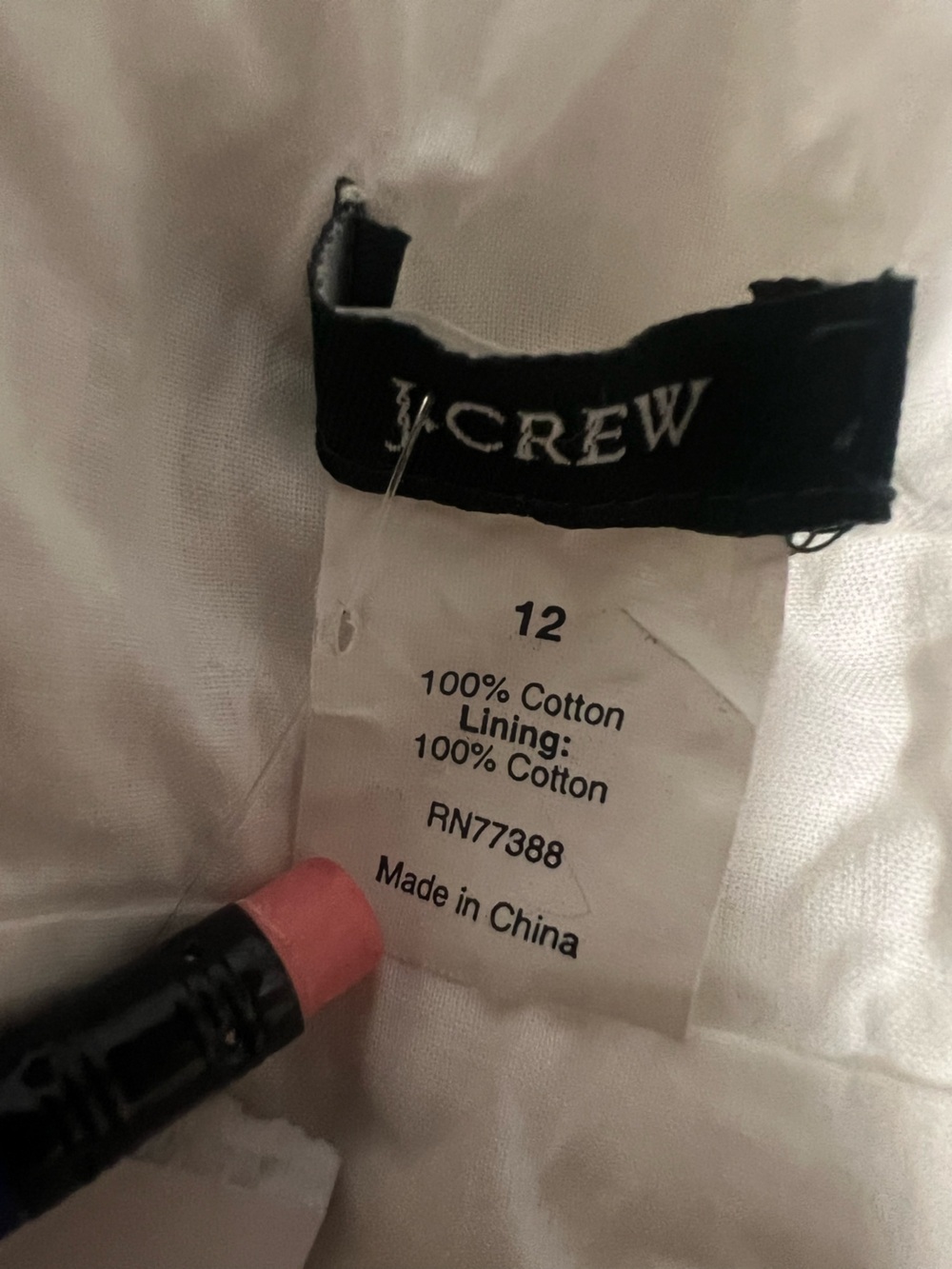 J. Crew White Cotton Dress with Lining - Picture 2 of 6